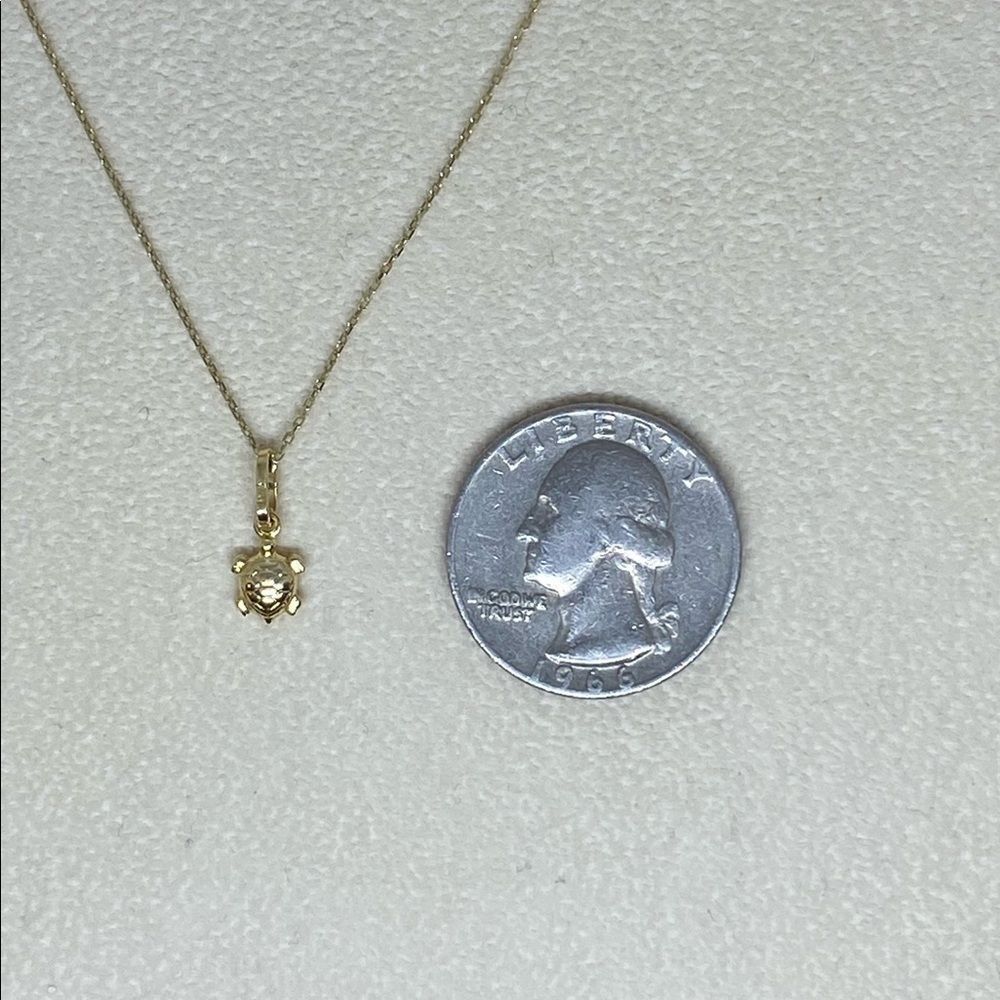 turtle 14k solid gold pendant perfect gift turtle real gold charm - Picture 5 of 5